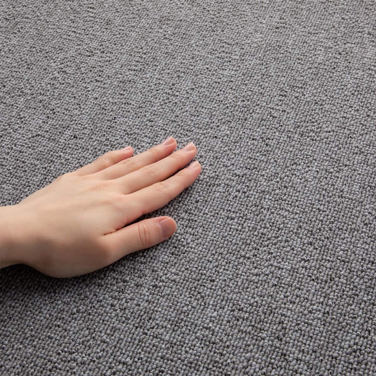 10帖 洗えるタイルカーペット 50×50cm 80枚入 (WY001 ミドルグレー