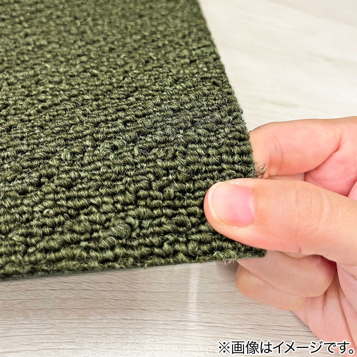 10帖 洗えるタイルカーペット 50×50cm 80枚入 (WY001 グリーン