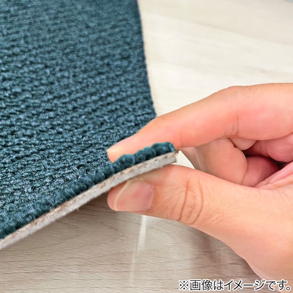 4.5帖 洗えるタイルカーペット 50×50cm 36枚入 (WY001 ターコイズブルー) 8枚目画像