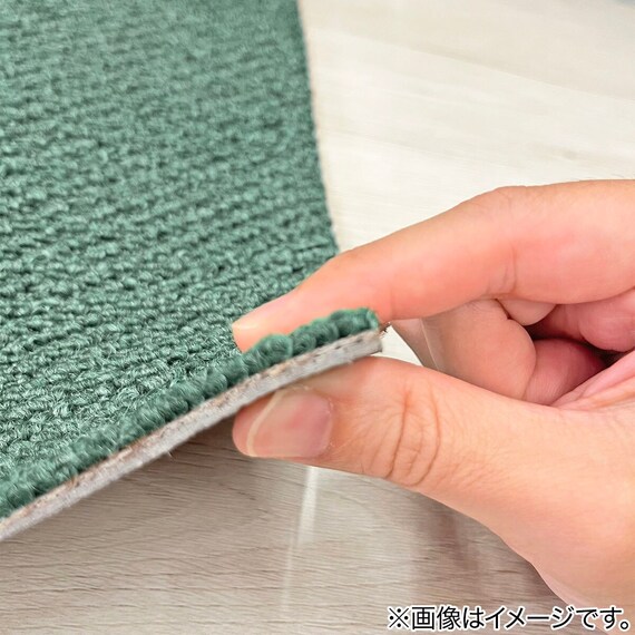 3帖 洗えるタイルカーペット 50×50cm 24枚入 (WY001 グレイッシュグリーン) 7枚目画像
