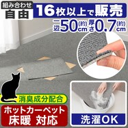 【16枚以上で販売】洗える消臭タイルカーペット(50X50 WY002)