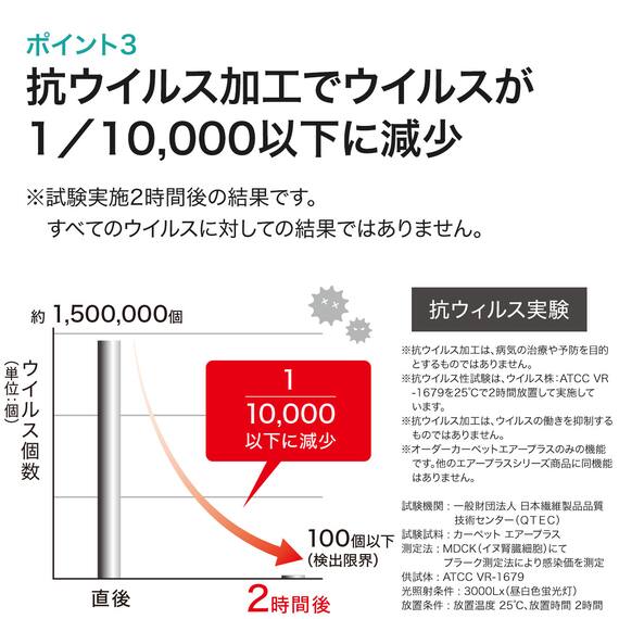 ダニよけ・抗菌防臭・防炎カーペット(エアープラスWGY 130cmR) 16枚目画像