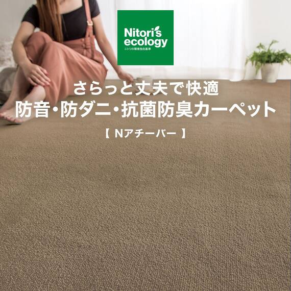 防音・防ダニ・抗菌防臭カーペット(Nアチーバー BR 185X185) 8枚目画像