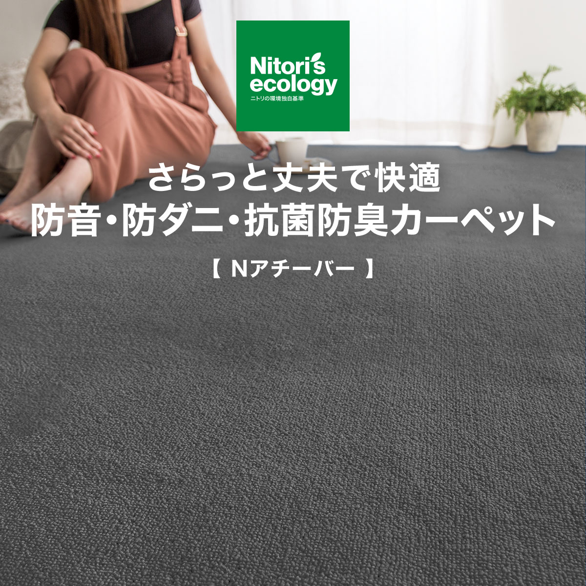 防音・防ダニ・抗菌防臭カーペット(Nアチーバー GY 8J)通販 | ニトリ