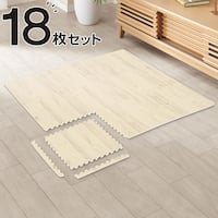 木目ジョイントマット 18枚 ふち付き(ホワイト JM02 30×30cm)