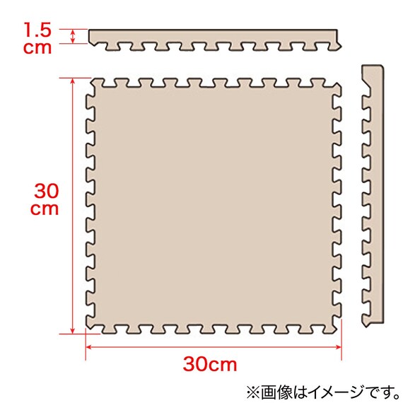 木目ジョイントマット 18枚 ふち付き(ホワイト JM02 30×30cm) 2枚目画像