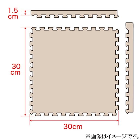 木目ジョイントマット 18枚 ふち付き(ホワイト JM02 30×30cm) 2枚目画像