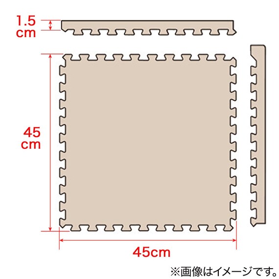 木目ジョイントマット 16枚 ふち付き(ホワイト JM02 45×45cm) 2枚目画像