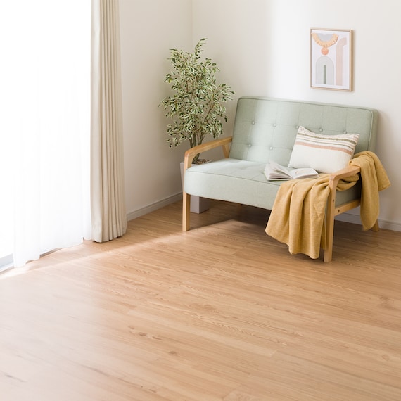 吸着木目マット 91.4×15.2cm 12枚入 約1帖 (ライトブラウン) 2枚目画像