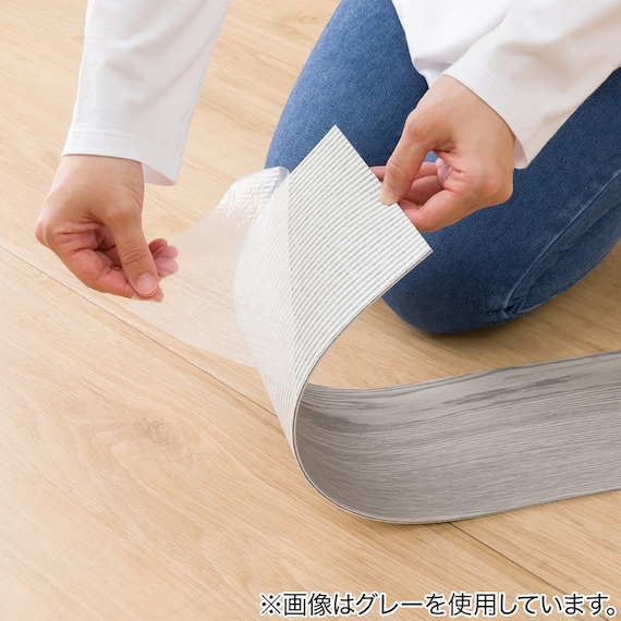 吸着木目マット 91.4×15.2cm 12枚入 約1帖 (ライトブラウン) 16枚目画像