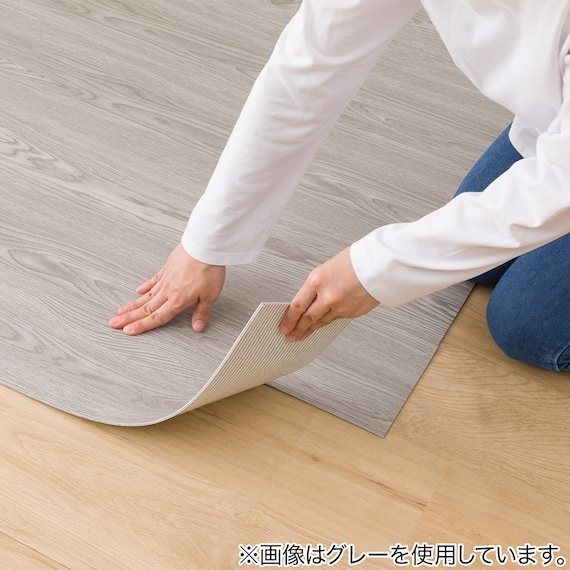 吸着木目マット 91.4×15.2cm 12枚入 約1帖 (ライトブラウン) 18枚目画像