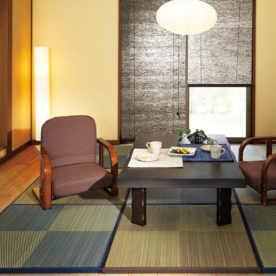 ユニット畳 82×82cm(チェックBL) 6枚目画像