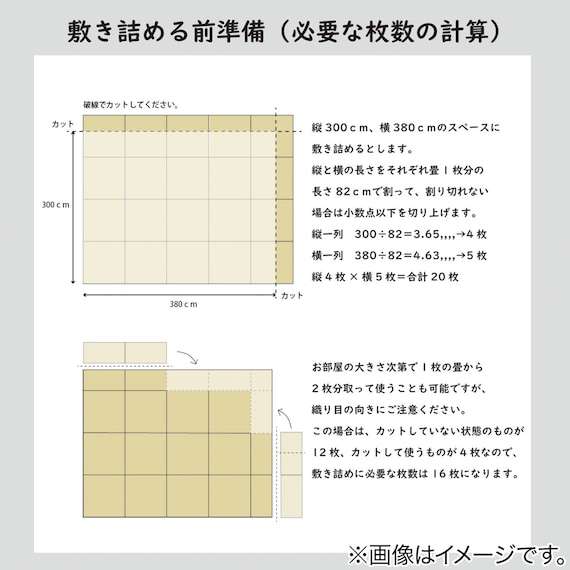 DIY用薄畳(9枚セット グリーンストライプ 82×82cm) 9枚目画像