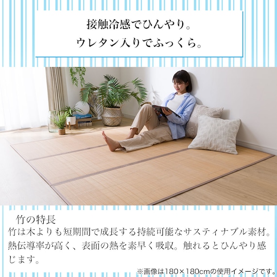 竹ラグ(pr 180X240 BR) 6枚目画像
