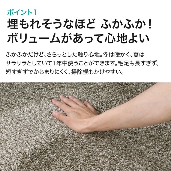 抗菌防臭 やわらかシャギーラグ(MO 185X185) 9枚目画像