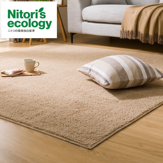 ほこりが取れやすい洗えるラグ(Nクリーンウォッシュ LBE 185X185) 1枚目画像