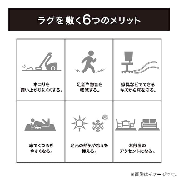 ほこりが取れやすい洗えるラグ(Nクリーンウォッシュ LBE 185X185) 14枚目画像