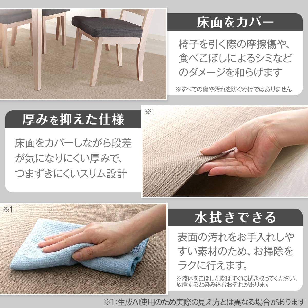 テキスタイル調 ダイニングフロアラグ(テスリンラグ 180X180 BE TES05 テキスタイル調 ダイニングフロアラグ(テスリンラグ 180X180 BE TES05