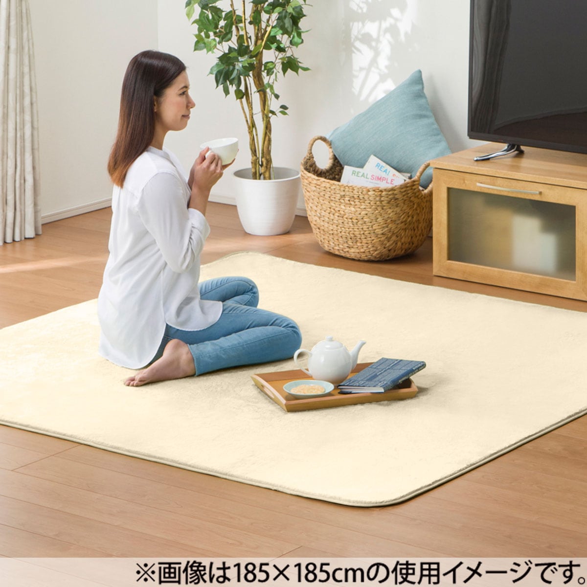 ふわふわやわらかラグ フィールソフト Nv 185x185 通販 ニトリネット 公式 家具 インテリア通販
