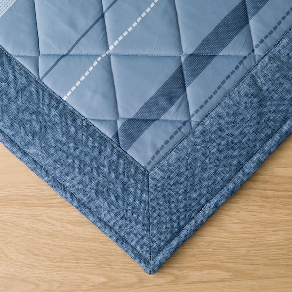 通気性が良い洗える接触冷感ラグ(NクールSP ラインn 185X185 TC09) 5枚目画像