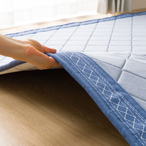 ウレタン入り洗える接触冷感ラグ(NクールSP キカn NV 185X185 TC10) 7枚目画像