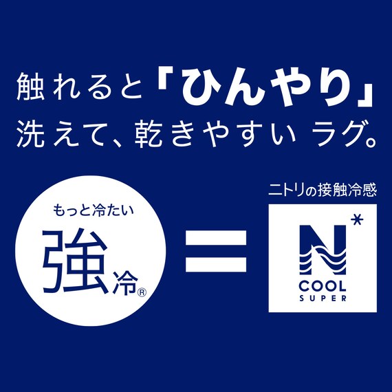 ウレタン入り洗える接触冷感ラグ(NクールSP キカn NV 185X185 TC10) 16枚目画像