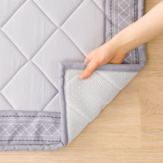 ウレタン入り洗える接触冷感ラグ(NクールSP キカn GY 130X185 TC11) 8枚目画像