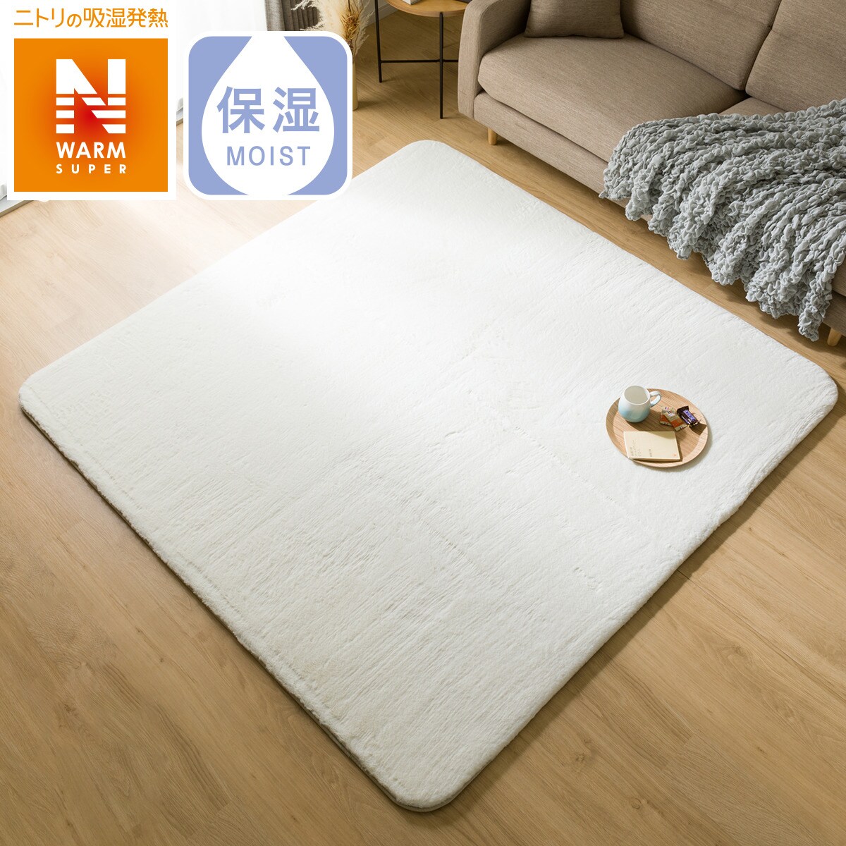 ふっくらウレタン入り 保湿＋吸湿発熱＋蓄熱ラグ(NW-SP IV n 185X185 RW10)通販 | ニトリネット【公式】 家具・インテリア通販