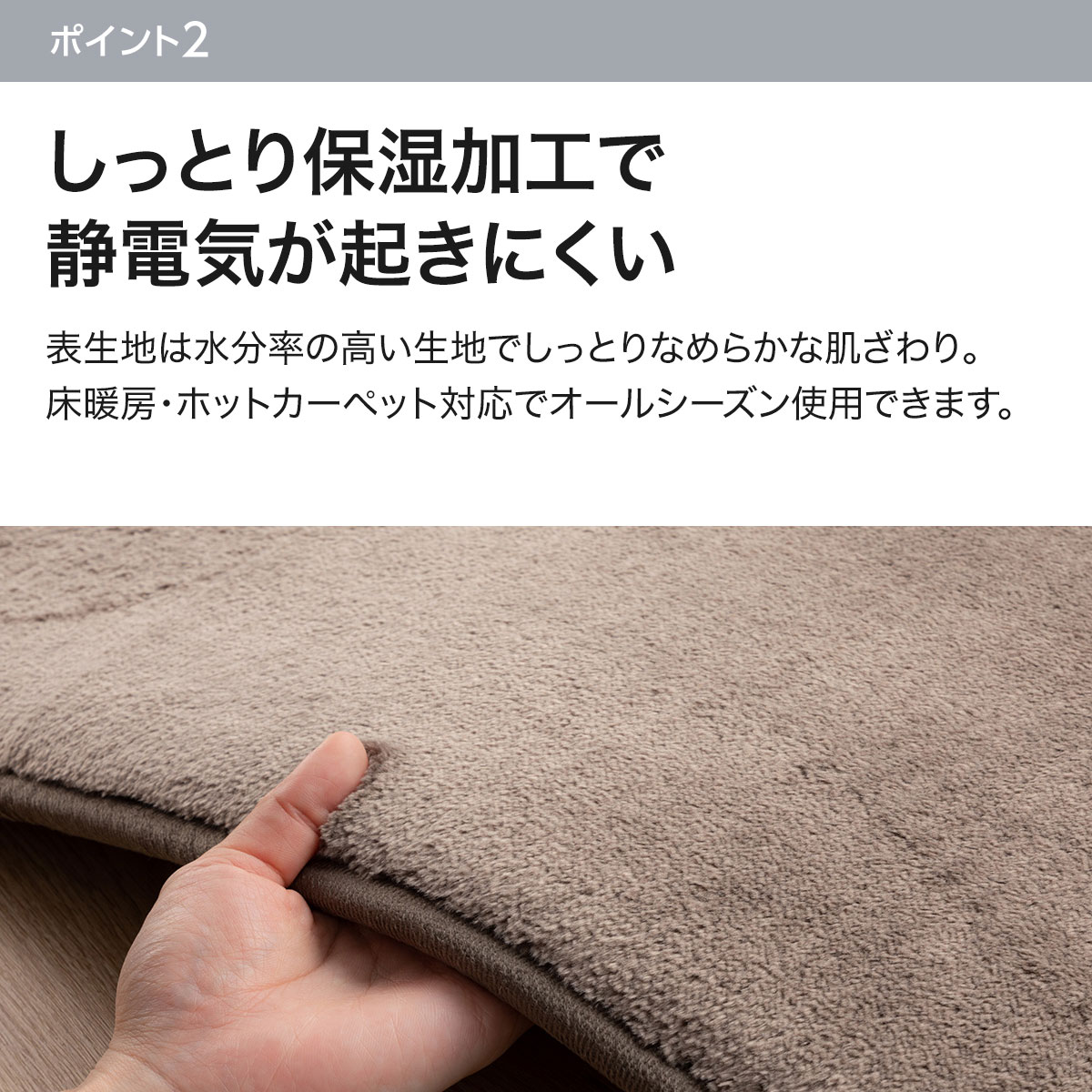 しっとり保湿加工ラグ(シットリタッチ n 200X240 NR05)通販 | ニトリ