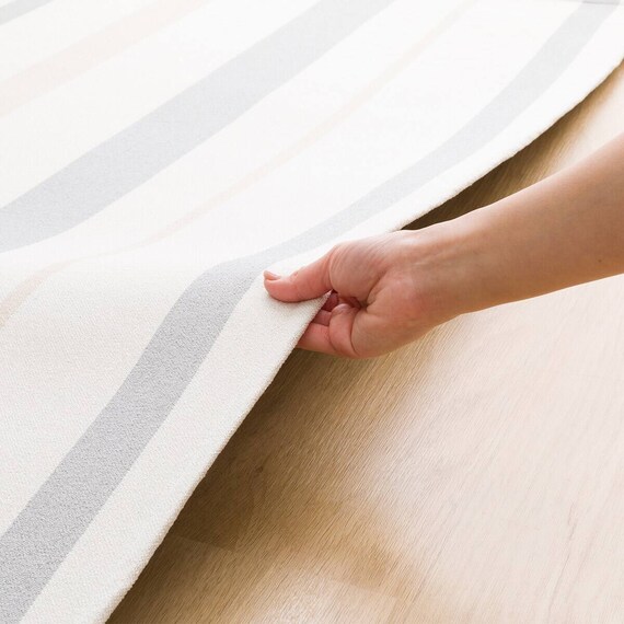 シェニール風 ボーダーラグ(Nボーダー 185X185cm ZP01) 7枚目画像