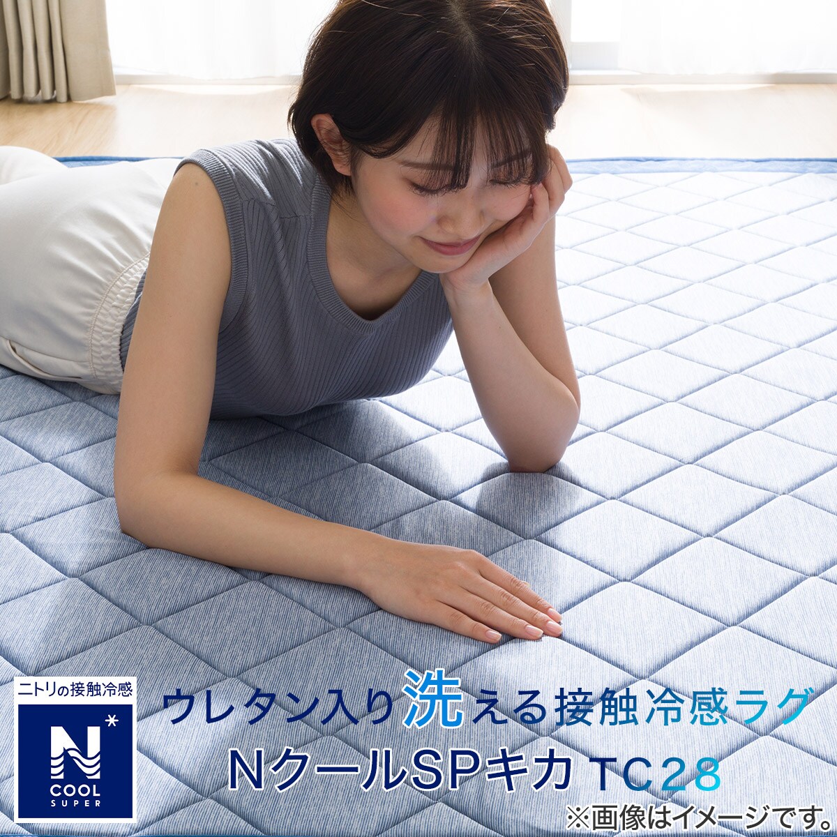 【新品未開封】ニトリ洗えるラグ Nクール 接触冷感185X240 ベージュ Amazon｜ニトリ 通気性が良い 洗える ラグ ひんやり n-s TC07 N