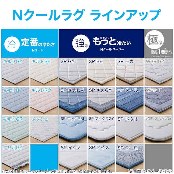 洗える接触冷感キルトラグ(Nクールキルト BE 185X185 MX10) 7枚目画像