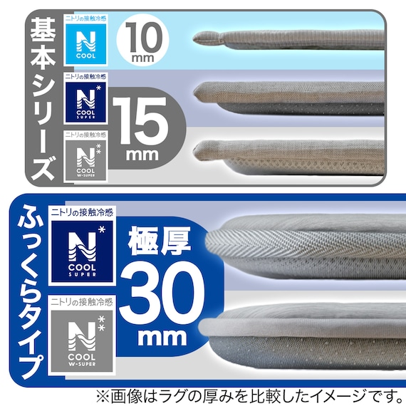 洗える接触冷感キルトラグ(Nクールキルト BE 185X185 MX10) 11枚目画像