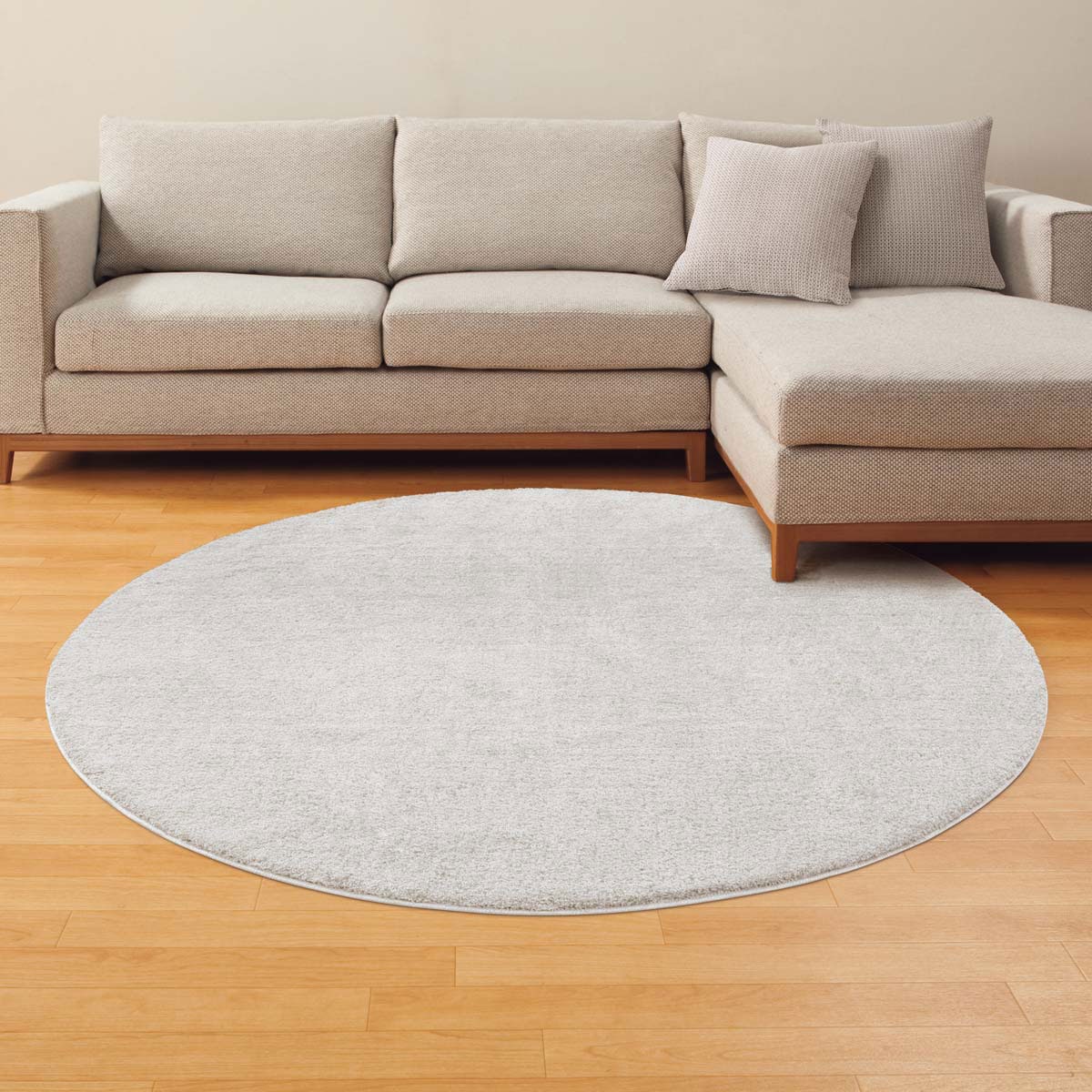 引取希望】 ニトリ アクセントラグ シャギーラグ 円形直径180cm グレー-