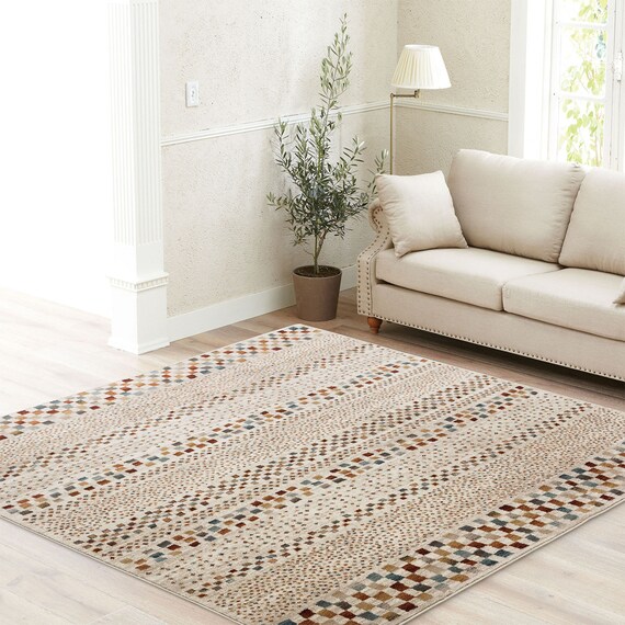 ウィルトン織りラグ(タマライ BE 240X240) 8枚目画像