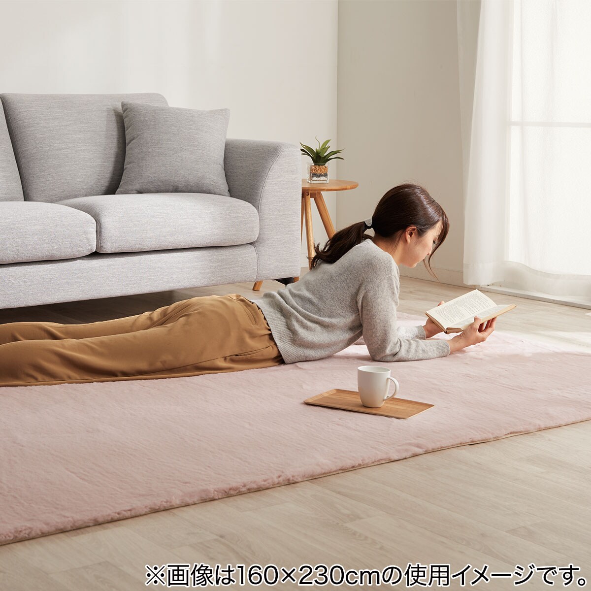 新品未開封　ニトリ　ラビットファータッチラグウサギラグ3 200X200 LGY アクセントラグ(ウサギラグ3 200X200 LMO US01) | ニトリネット【公式