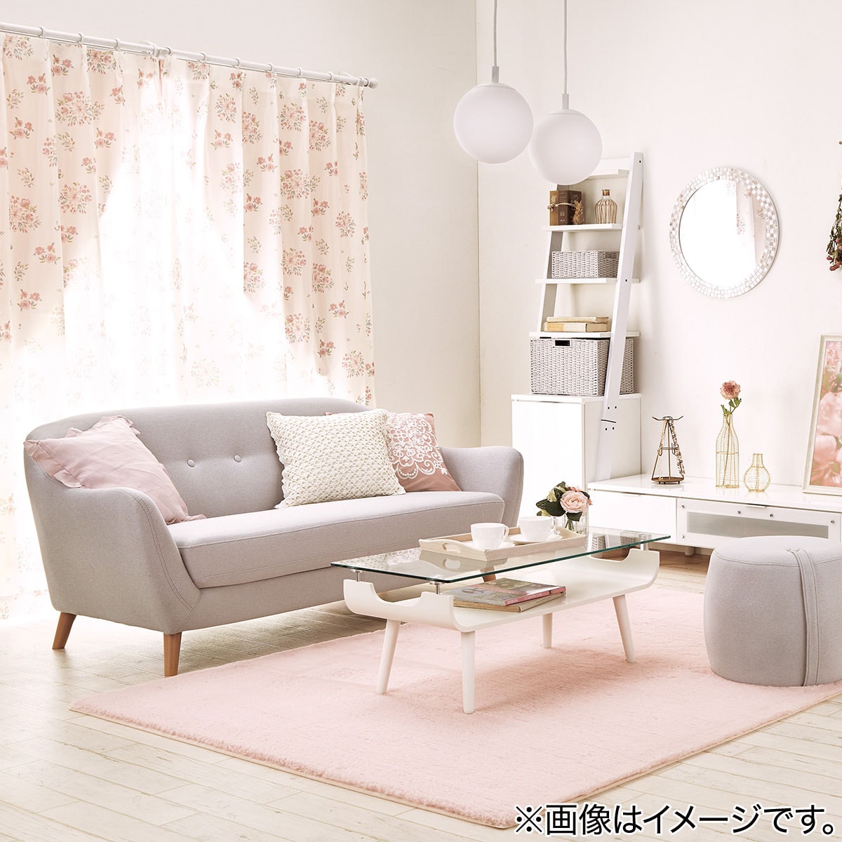 【値下げ】ニトリ　ウサギラグ3 ラグマット　ホワイト　200×200cm アクセントラグ(ウサギラグ3 200X200 RO US04) | ニトリネット【公式