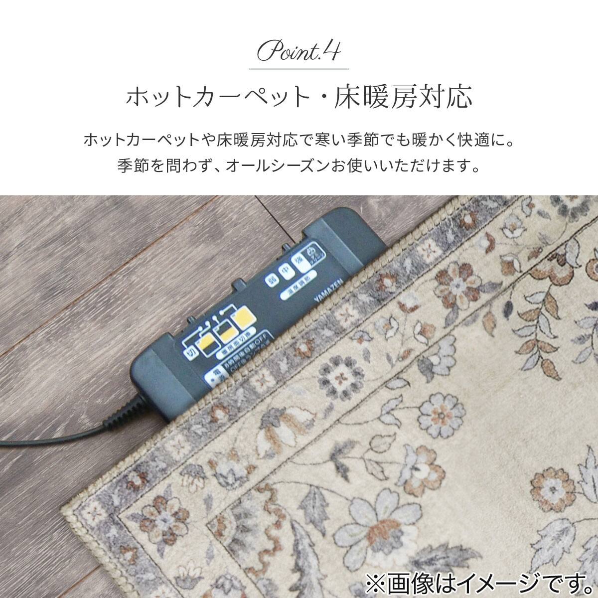 ラグ FRY-550 ストリング 展示使用品(JMF9-13) フェミニンなデザインの洗える起毛プリントラグ 190X190 GY | ニトリ