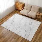 大理石柄の洗える起毛プリントラグ 190X240 WH 4枚目画像
