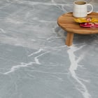 大理石柄の洗える起毛プリントラグ 190X190 GY 5枚目画像