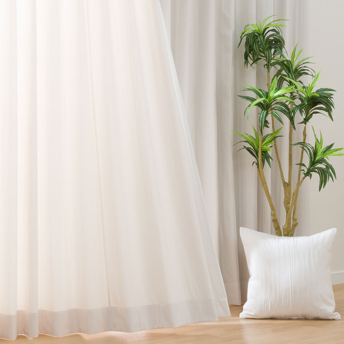 ハトメスタイルカーテン ECO001 アイボリー(幅30-135/丈40-140cm