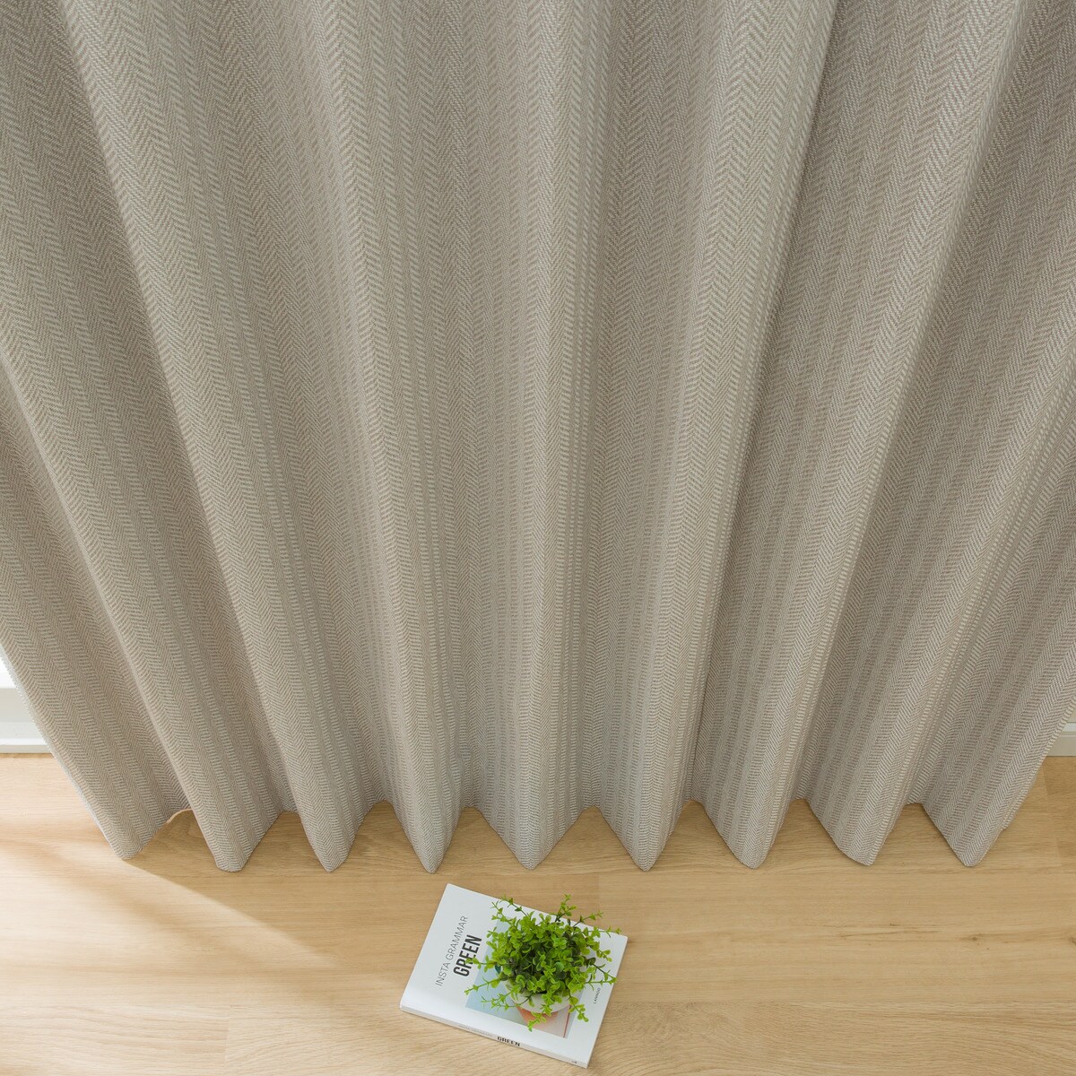 オーダーカーテン NITORI ECO004 グレー　ニトリ 裏地付きオーダーカーテン ECO004 グレー 2倍ヒダ(幅101-200/丈201