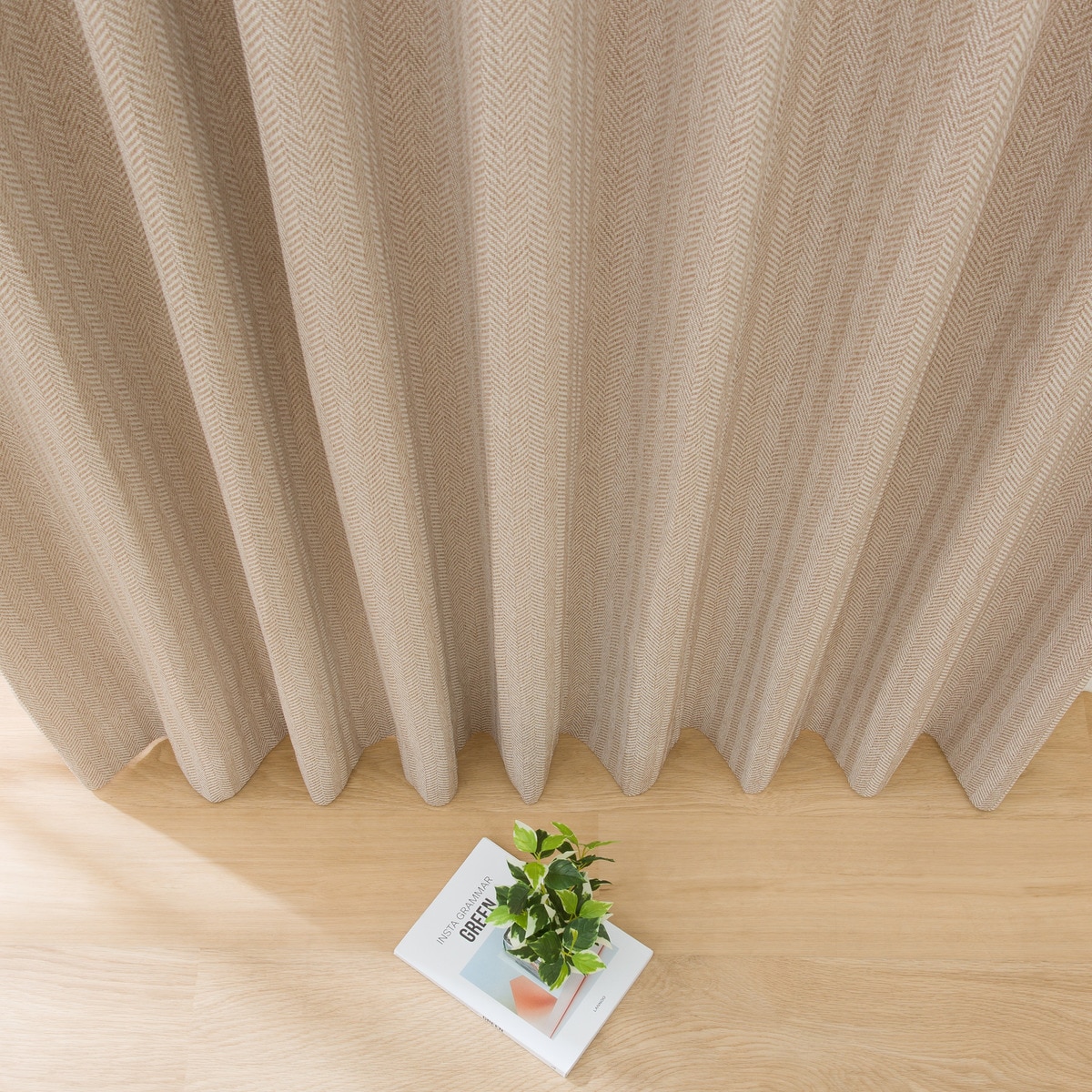 裏地付きオーダーカーテン ECO004 ベージュ 2倍ヒダ(幅101-200