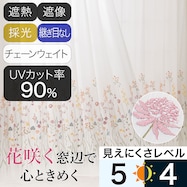 遮熱・保温・遮像・採光オーダーレースカーテン ベティ3EN 2倍ヒダ