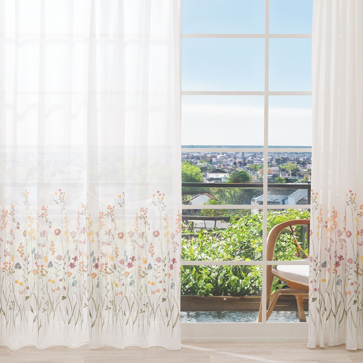 遮熱・保温・遮像・採光オーダーレースカーテン ベティ3EN 2倍ヒダ(幅