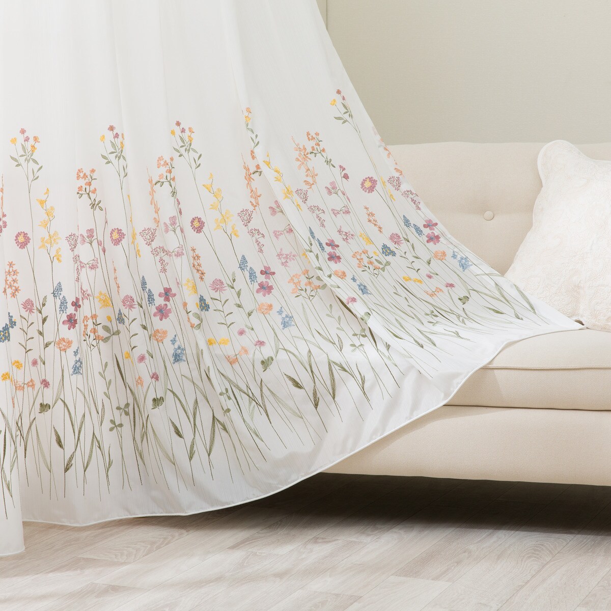 遮熱・保温・遮像・採光オーダーレースカーテン ベティ3EN 2倍ヒダ(幅