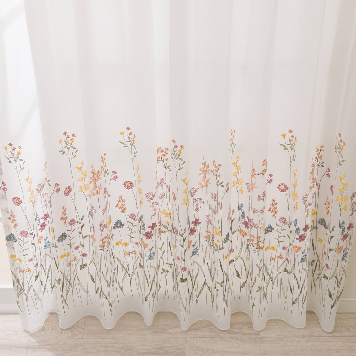 遮熱・保温・遮像・採光オーダーレースカーテン ベティ3EN 2倍ヒダ(幅