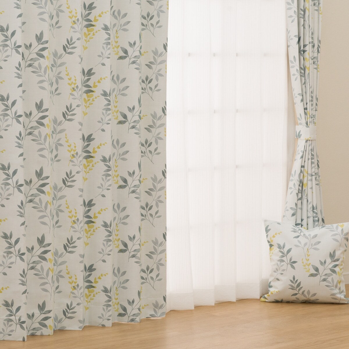 オーダーカーテン OD083 グレー 2倍ヒダ(幅40-100/丈40-140cm