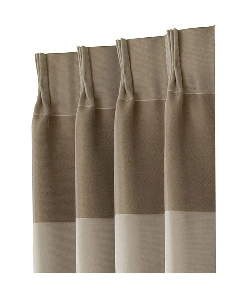 オーダーカーテン Nジャニス2 ベージュ 2倍ヒダ(幅-100/丈-140cm