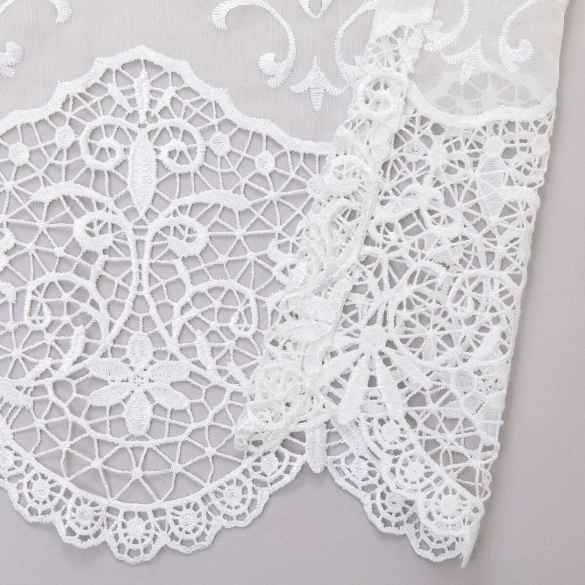 ❤️yukollectionドイリー 2枚 スカラップオーダーレースカーテン OL028 2倍ヒダ(幅-100/丈-140cm